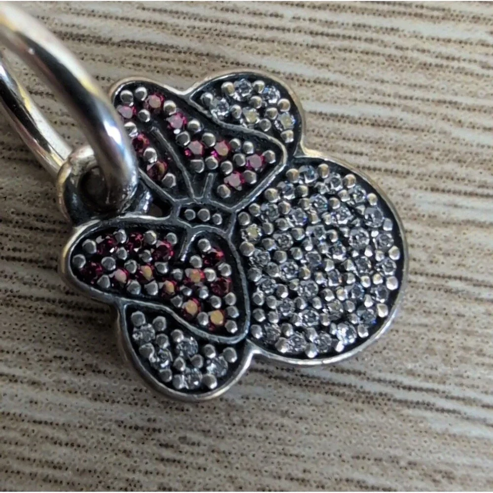 Lot Of 2 PANDORA 925 Sterling Silver Disney Mini Charm Pendants Mickey & Minnie